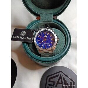San Martin SN0129 Lapis Lazuli GMT Watch